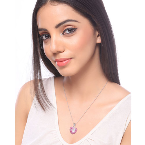 2.65 Carat Genuine Ruby and White Sapphire .925 Sterling Silver Pendant Bids.com