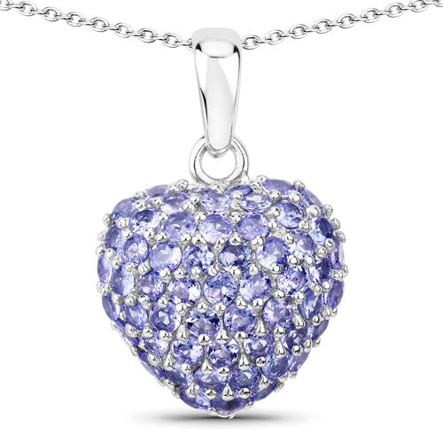 7.00 Carat Genuine Tanzanite .925 Sterling Silver Pendant Bids.com