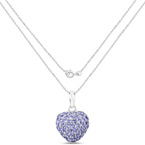 7.00 Carat Genuine Tanzanite .925 Sterling Silver Pendant Bids.com