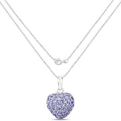 7.00 Carat Genuine Tanzanite .925 Sterling Silver Pendant Bids.com