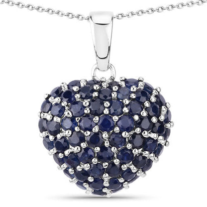 7.26 Carat Genuine Blue Sapphire .925 Sterling Silver Pendant Bids.com