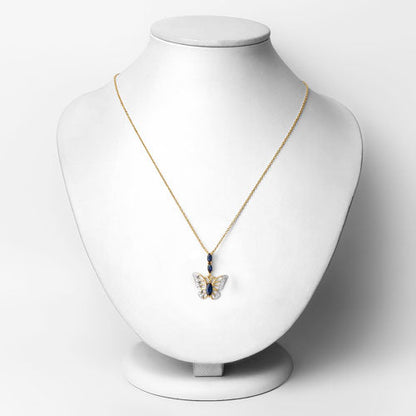 0.92 Carat Genuine Blue Sapphire and White Zircon .925 Sterling Silver Pendant Bids.com