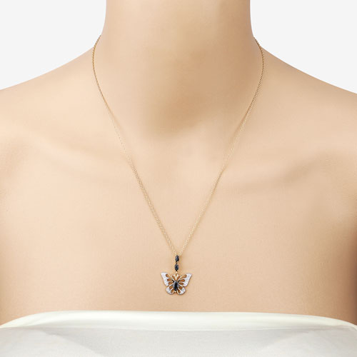 0.92 Carat Genuine Blue Sapphire and White Zircon .925 Sterling Silver Pendant Bids.com