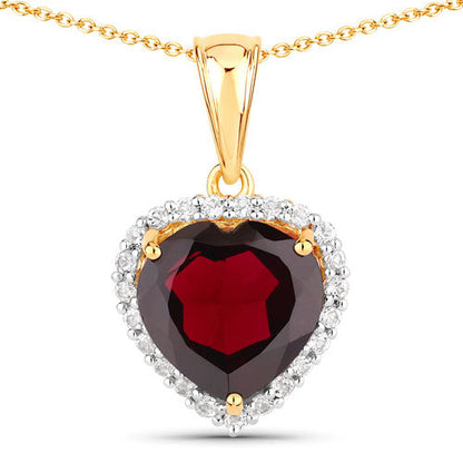 5.76 Carat Genuine Garnet and White Topaz .925 Sterling Silver Pendant Bids.com