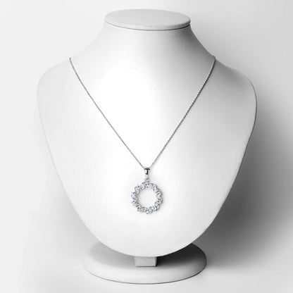 1.10 Carat Genuine Aquamarine and White Topaz .925 Sterling Silver Pendant Bids.com