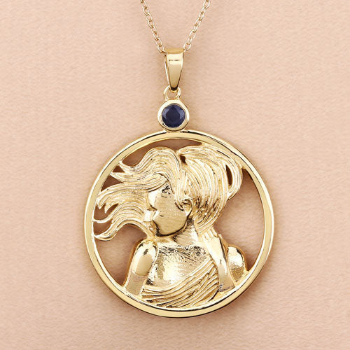 0.27 Carat Genuine Blue Sapphire .925 Sterling Silver Pendant Bids.com