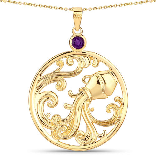 0.24 Carat Genuine Amethyst .925 Sterling Silver Pendant Bids.com