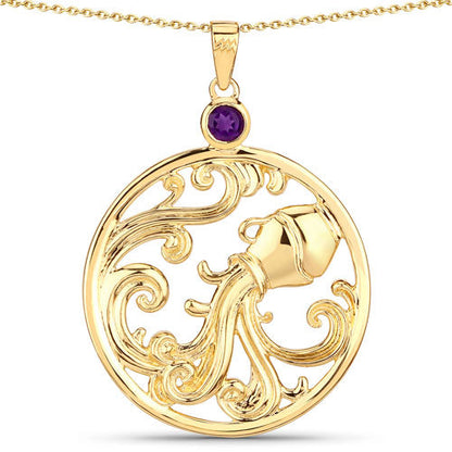 0.24 Carat Genuine Amethyst .925 Sterling Silver Pendant Bids.com