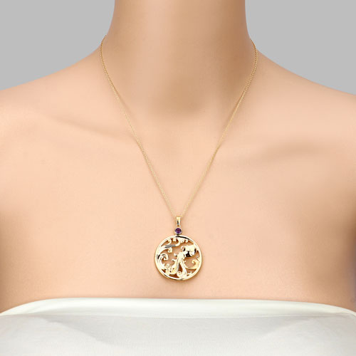 0.24 Carat Genuine Amethyst .925 Sterling Silver Pendant Bids.com