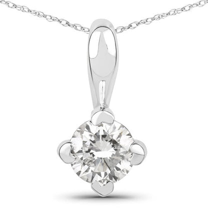0.33 Carat Genuine Lab Grown Diamond 14K White Gold Pendant Bids.com