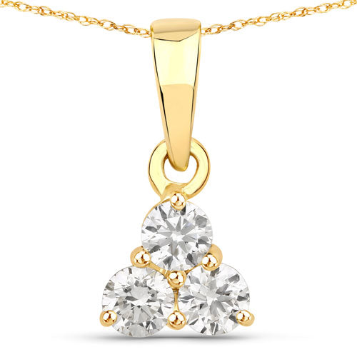 0.33 Carat Genuine Lab Grown Diamond 14K Yellow Gold Pendant Bids.com