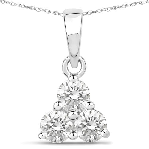 0.51 Carat Genuine Lab Grown Diamond 14K White Gold Pendant Bids.com