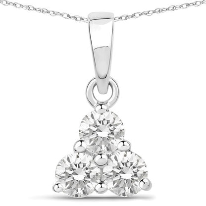 0.51 Carat Genuine Lab Grown Diamond 14K White Gold Pendant Bids.com