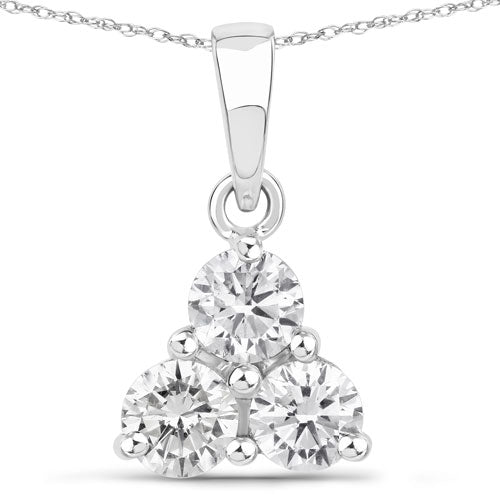 0.75 Carat Genuine Lab Grown Diamond 14K White Gold Pendant Bids.com