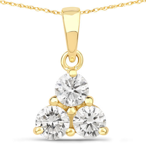 0.75 Carat Genuine Lab Grown Diamond 14K Yellow Gold Pendant Bids.com