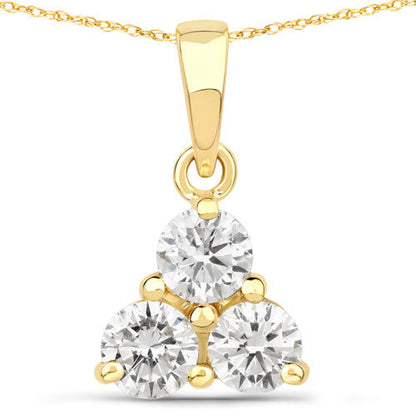 0.75 Carat Genuine Lab Grown Diamond 14K Yellow Gold Pendant Bids.com