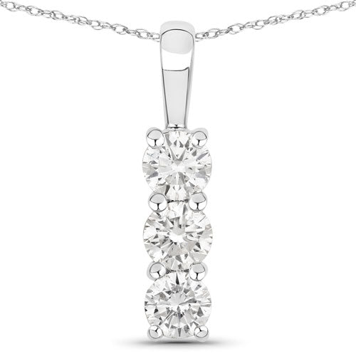 0.75 Carat Genuine Lab Grown Diamond 14K White Gold Pendant Bids.com