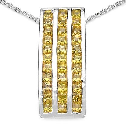 2.16 Carat Genuine Yellow Sapphire .925 Sterling Silver Pendant Bids.com