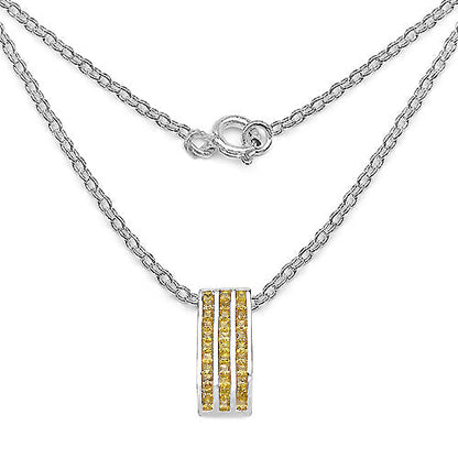2.16 Carat Genuine Yellow Sapphire .925 Sterling Silver Pendant Bids.com