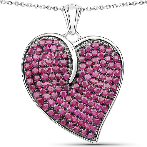 4.98 Carat Genuine Ruby .925 Sterling Silver Pendant Bids.com
