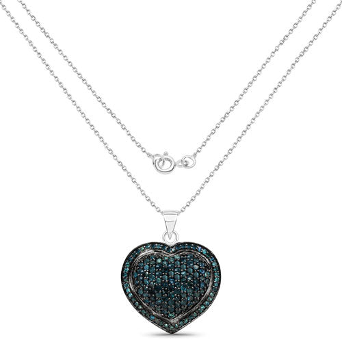 1.25 Carat Genuine Blue Diamond .925 Sterling Silver Pendant Bids.com