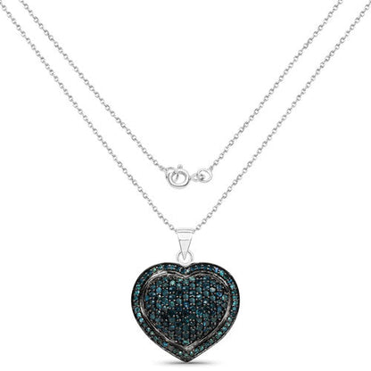 1.25 Carat Genuine Blue Diamond .925 Sterling Silver Pendant Bids.com