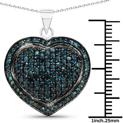 1.25 Carat Genuine Blue Diamond .925 Sterling Silver Pendant Bids.com