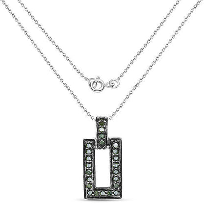 0.36 Carat Genuine Green Diamond .925 Sterling Silver Pendant Bids.com