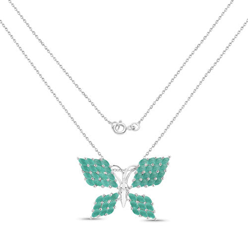 3.12 Carat Genuine Emerald .925 Sterling Silver Pendant Bids.com