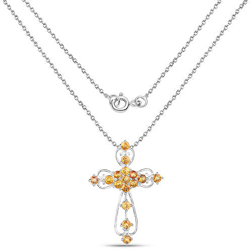 2.24 Carat Genuine Yellow Sapphire .925 Sterling Silver Pendant Bids.com