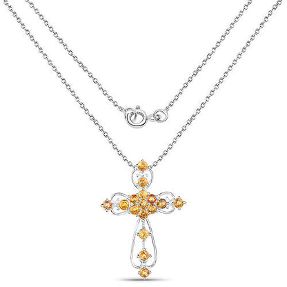 2.24 Carat Genuine Yellow Sapphire .925 Sterling Silver Pendant Bids.com