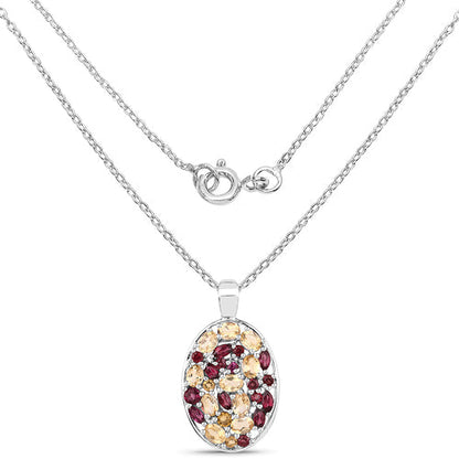 2.88 Carat Genuine Citrine and Rhodolite .925 Sterling Silver Pendant Bids.com