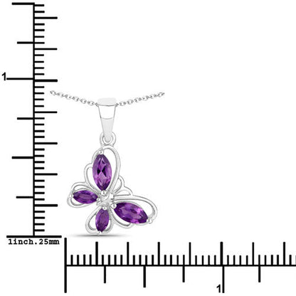 0.60 Carat Genuine Amethyst .925 Sterling Silver Pendant Bids.com