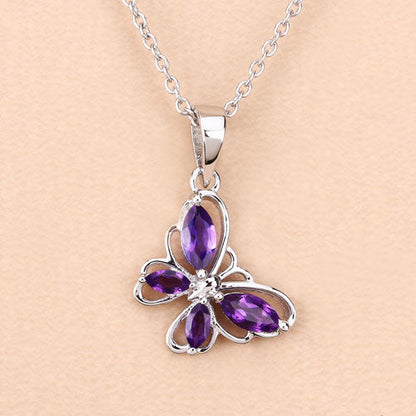 0.60 Carat Genuine Amethyst .925 Sterling Silver Pendant Bids.com