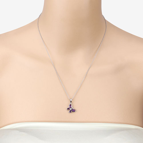 0.60 Carat Genuine Amethyst .925 Sterling Silver Pendant Bids.com