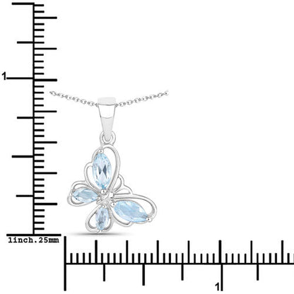 0.78 Carat Genuine Blue Topaz .925 Sterling Silver Pendant Bids.com