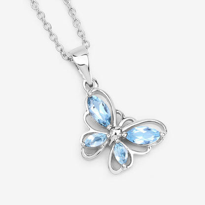 0.78 Carat Genuine Blue Topaz .925 Sterling Silver Pendant Bids.com