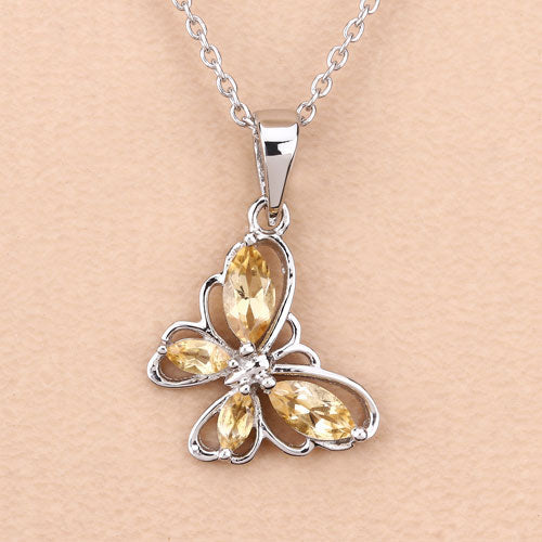 0.62 Carat Genuine Citrine .925 Sterling Silver Pendant Bids.com