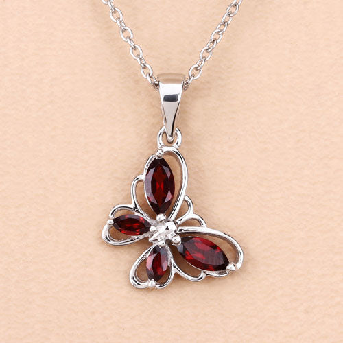0.80 Carat Genuine Garnet .925 Sterling Silver Pendant Bids.com