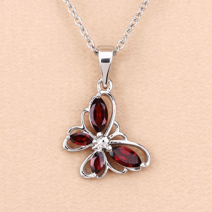 0.80 Carat Genuine Garnet .925 Sterling Silver Pendant Bids.com