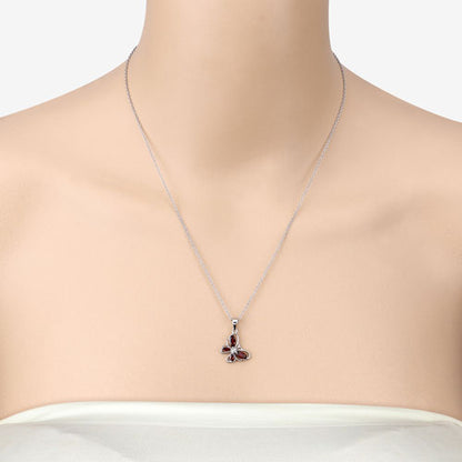 0.80 Carat Genuine Garnet .925 Sterling Silver Pendant Bids.com