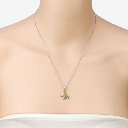 0.64 Carat Genuine Peridot .925 Sterling Silver Pendant Bids.com