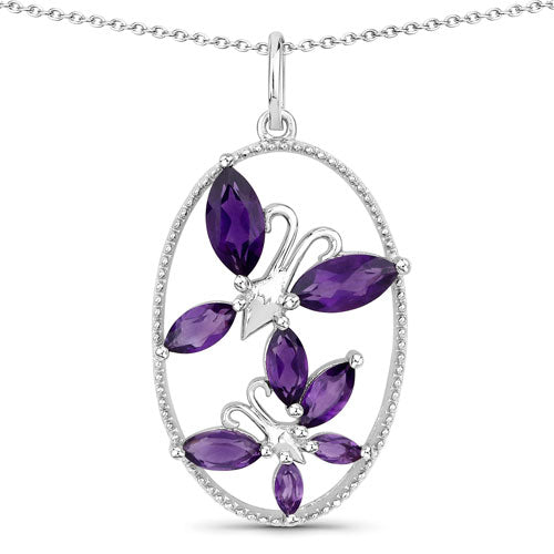2.12 Carat Genuine Amethyst .925 Sterling Silver Pendant Bids.com