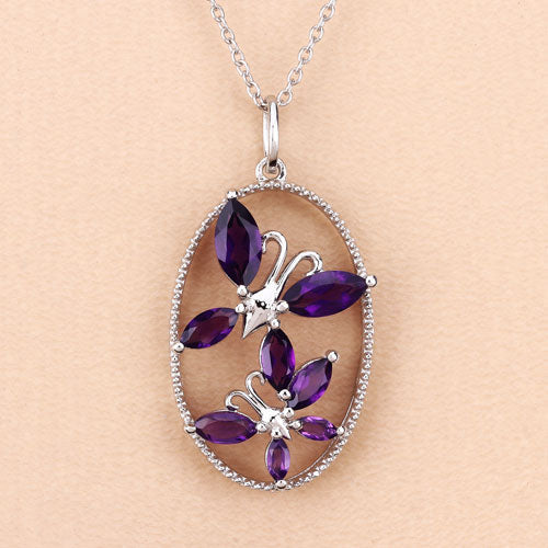 2.12 Carat Genuine Amethyst .925 Sterling Silver Pendant Bids.com