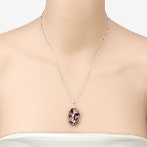 2.12 Carat Genuine Amethyst .925 Sterling Silver Pendant Bids.com