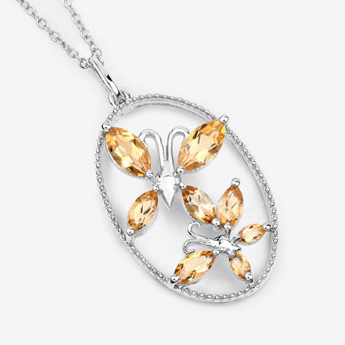 2.30 Carat Genuine Citrine .925 Sterling Silver Pendant Bids.com