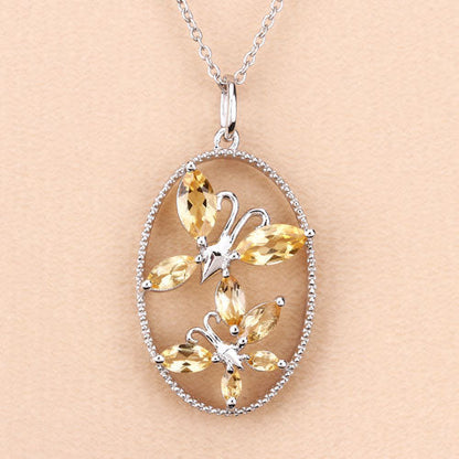 2.30 Carat Genuine Citrine .925 Sterling Silver Pendant Bids.com