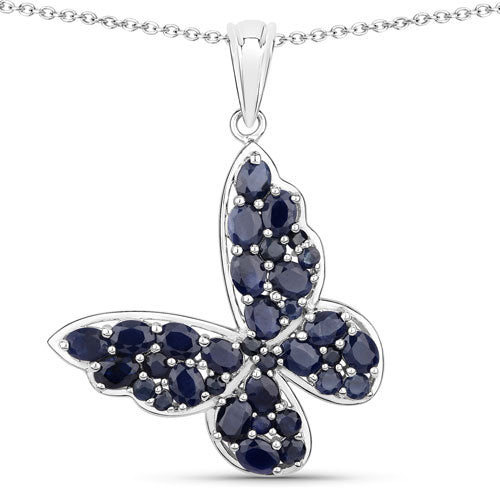 4.36 Carat Genuine Blue Sapphire .925 Sterling Silver Pendant Bids.com