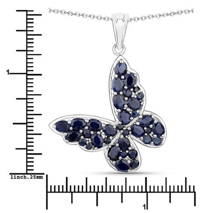 4.36 Carat Genuine Blue Sapphire .925 Sterling Silver Pendant Bids.com