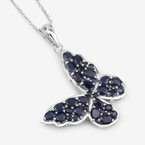 4.36 Carat Genuine Blue Sapphire .925 Sterling Silver Pendant Bids.com